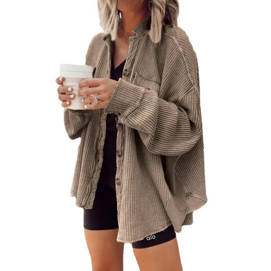 JASLENE™ – Cozy Button-Down Long Sleeve Jacket