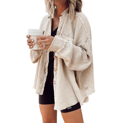 JASLENE™ – Cozy Button-Down Long Sleeve Jacket