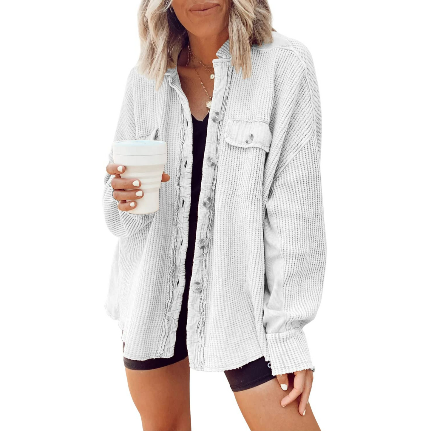 JASLENE™ – Cozy Button-Down Long Sleeve Jacket