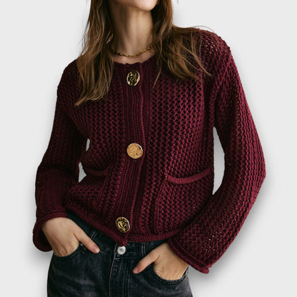 Jessa – Burgundy Cardigan