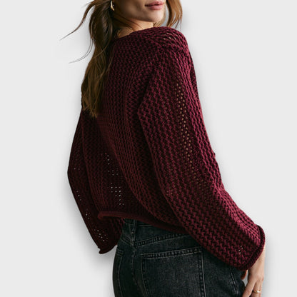Jessa – Burgundy Cardigan
