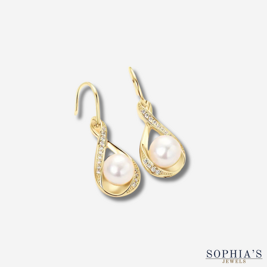 Gold Pearl Earrings