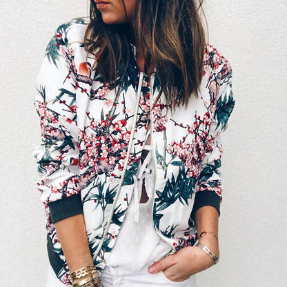 Hazel | Bomber jacket with modern floral print