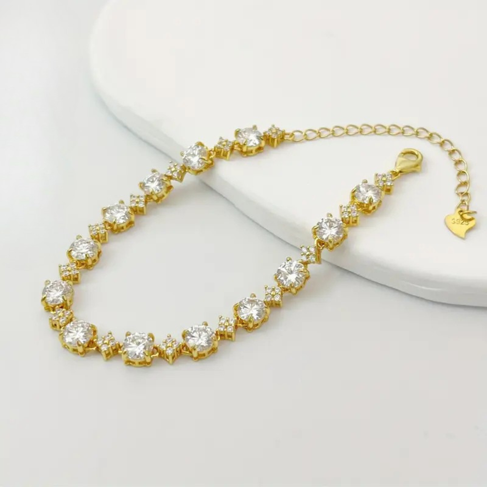 Gold Plated Moissanite Tennis Bracelet