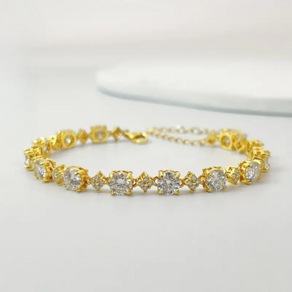 Gold Plated Moissanite Tennis Bracelet