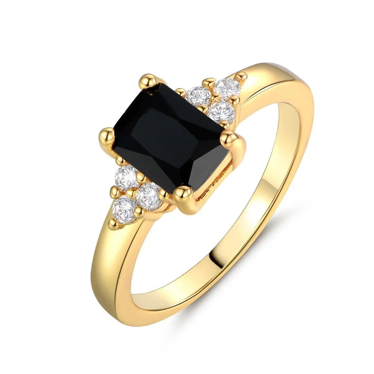 Sophia's Jewels - Black Spinel Baguette Ring