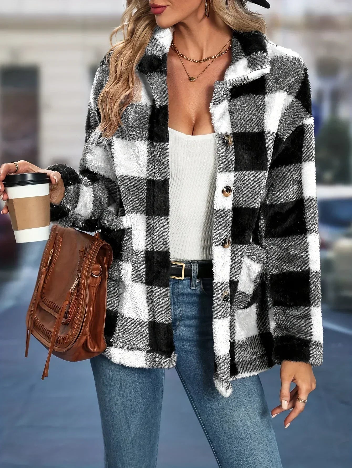 Carla | Stylish Casual Checked Jacket for All-Day Comfort