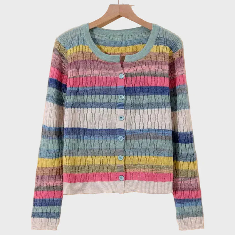 Desiree | Knitted Cardigan With Retro-Inspired Striped Design