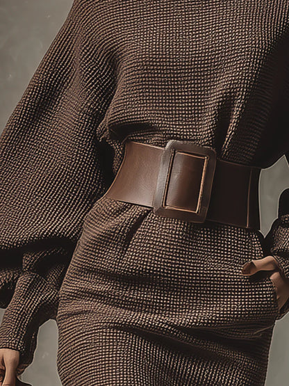 Dark brown mini dress