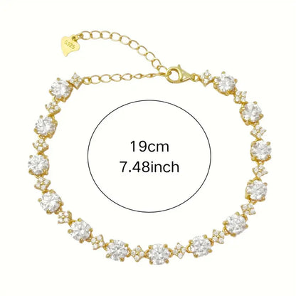 Gold Plated Moissanite Tennis Bracelet