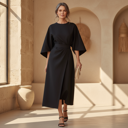 Lissey - Minimalist Belted Luxe Dress