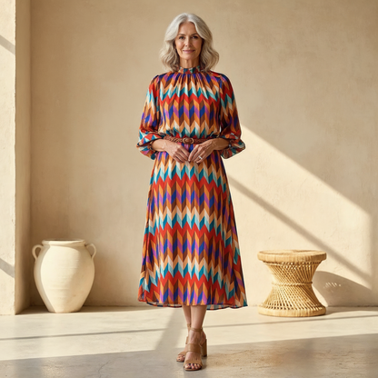 Cassandra - Vibrant Geometric Dress